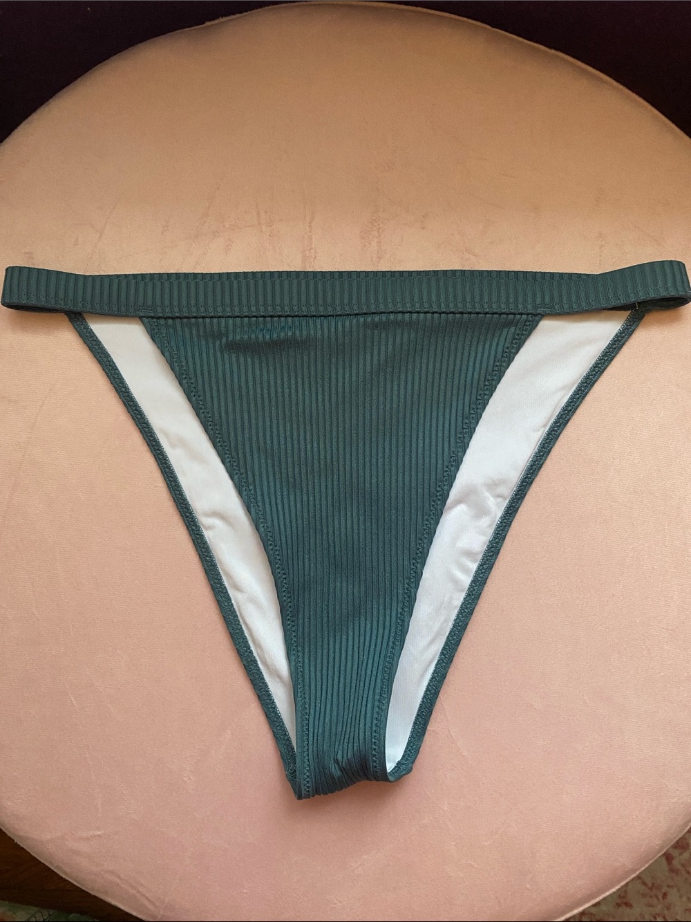Victoria’s Secret PINK High-Leg Ribbed Teal Bikini Bottoms